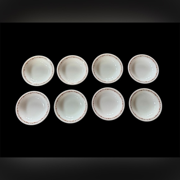 VTG Pyrex Tableware By Corning TIBURON Pattern 4-3/4" Berry Bowls Set of 8 - Picture 1 of 3